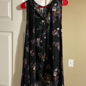 Black floral free people tunic dress